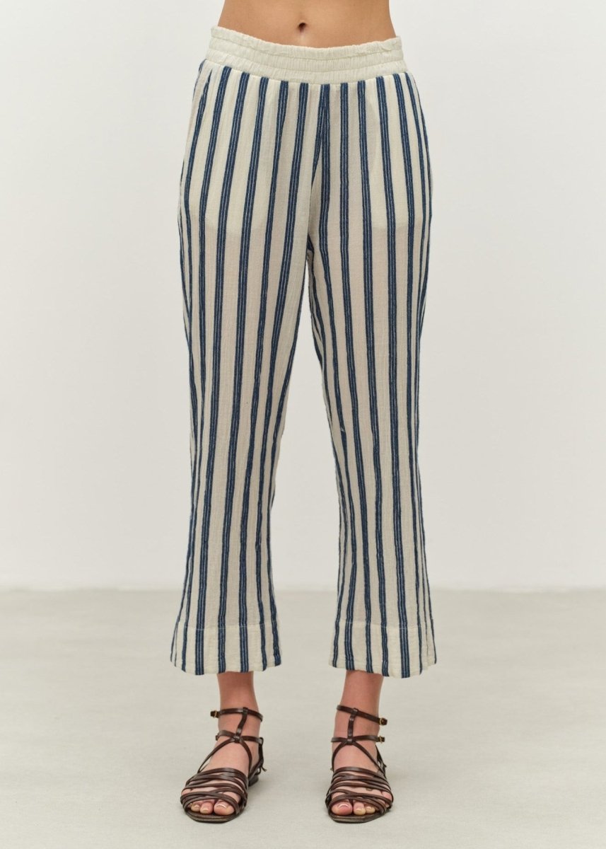 Jolly Pant in Ecru/Navy from DEVOTION TWINS at Edito boutique
