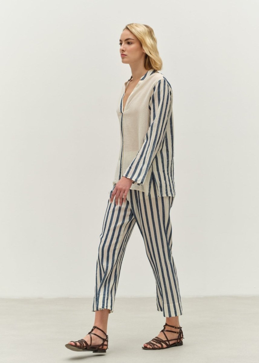 Jolly Pant in Ecru/Navy from DEVOTION TWINS at Edito boutique