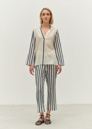 Jolly Pant in Ecru/Navy from DEVOTION TWINS at Edito boutique