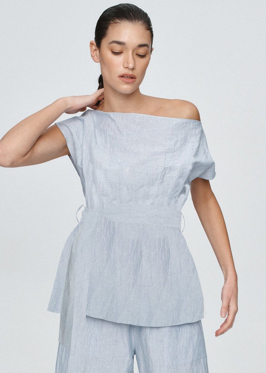 Jude Top in Bleu Stripe from MARLE at Edito boutique Jude Top in Bleu Stripe from MARLE at Edito boutique