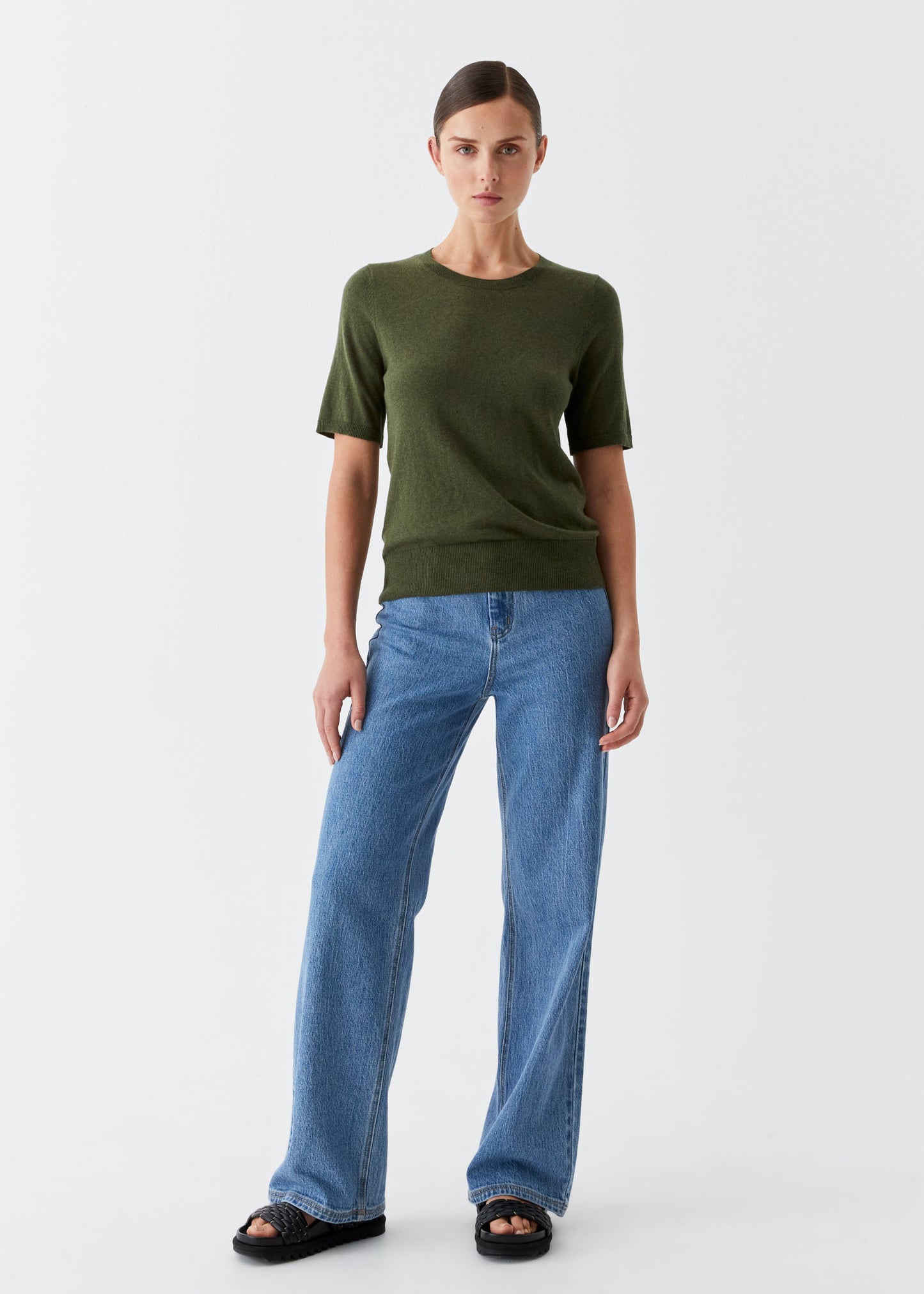 Jules Knit Tee in Moss from Morrison