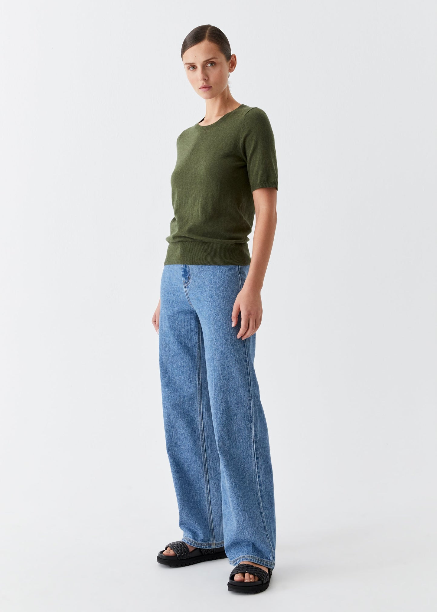 Jules Knit Tee in Moss from Morrison