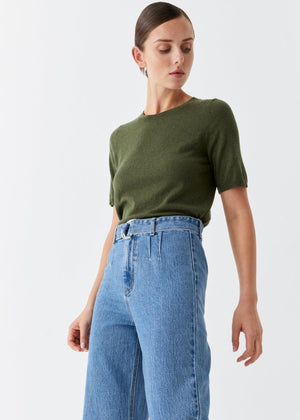 Jules Knit Tee in Moss from MORRISON at Edito boutique