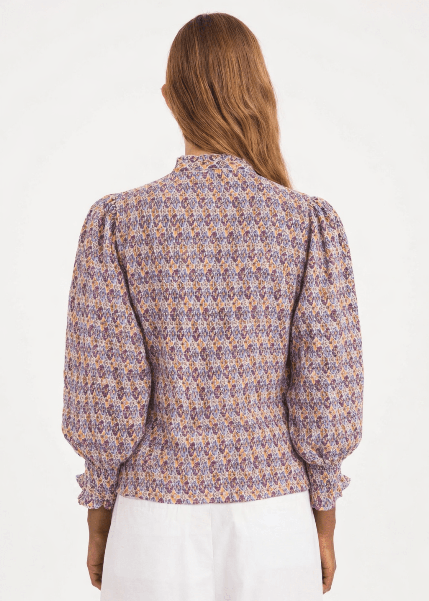 Kayla Smocked Blouse in Print from ANTIK BATIK at Edito boutique