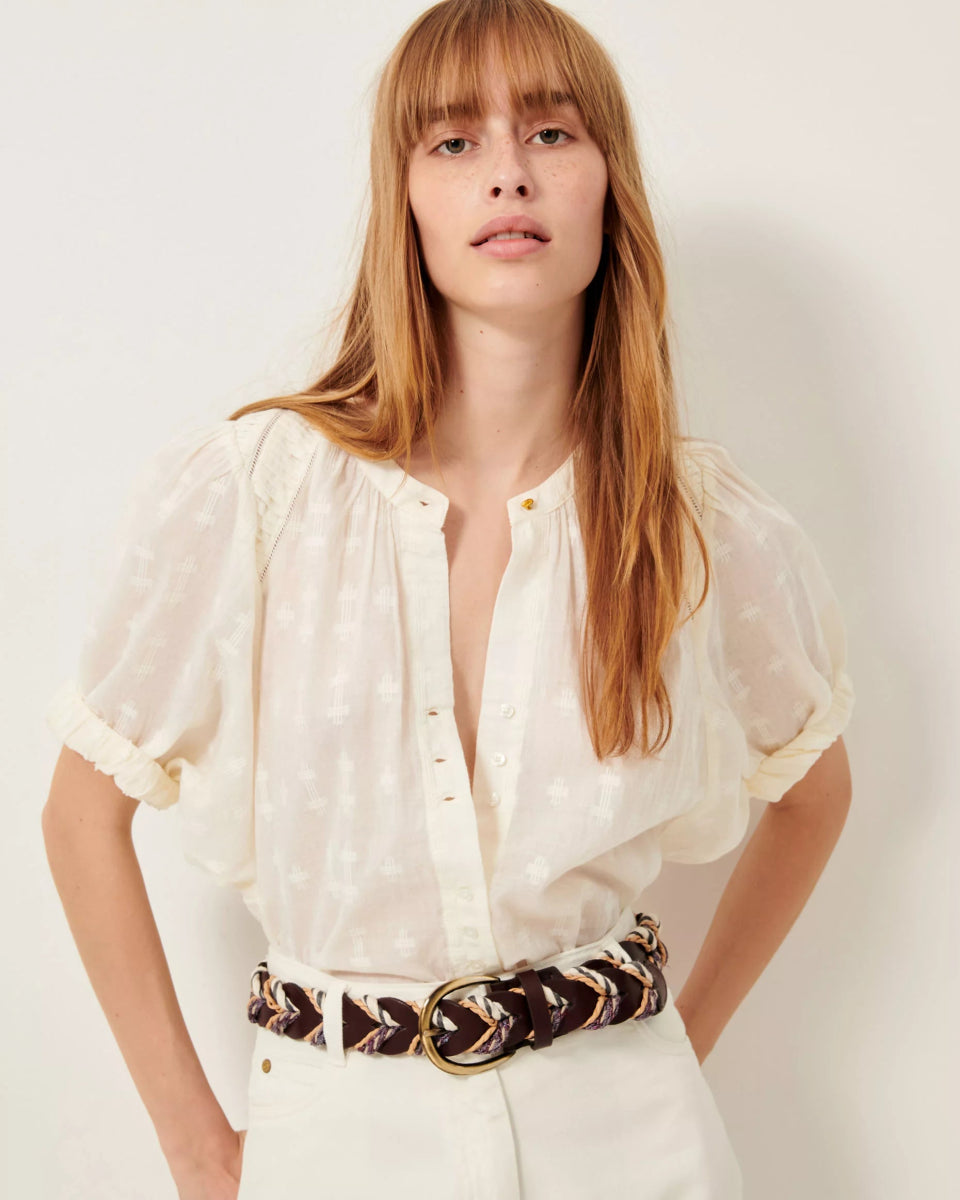 Kimia Blouse in White from SESSUN at Edito boutique