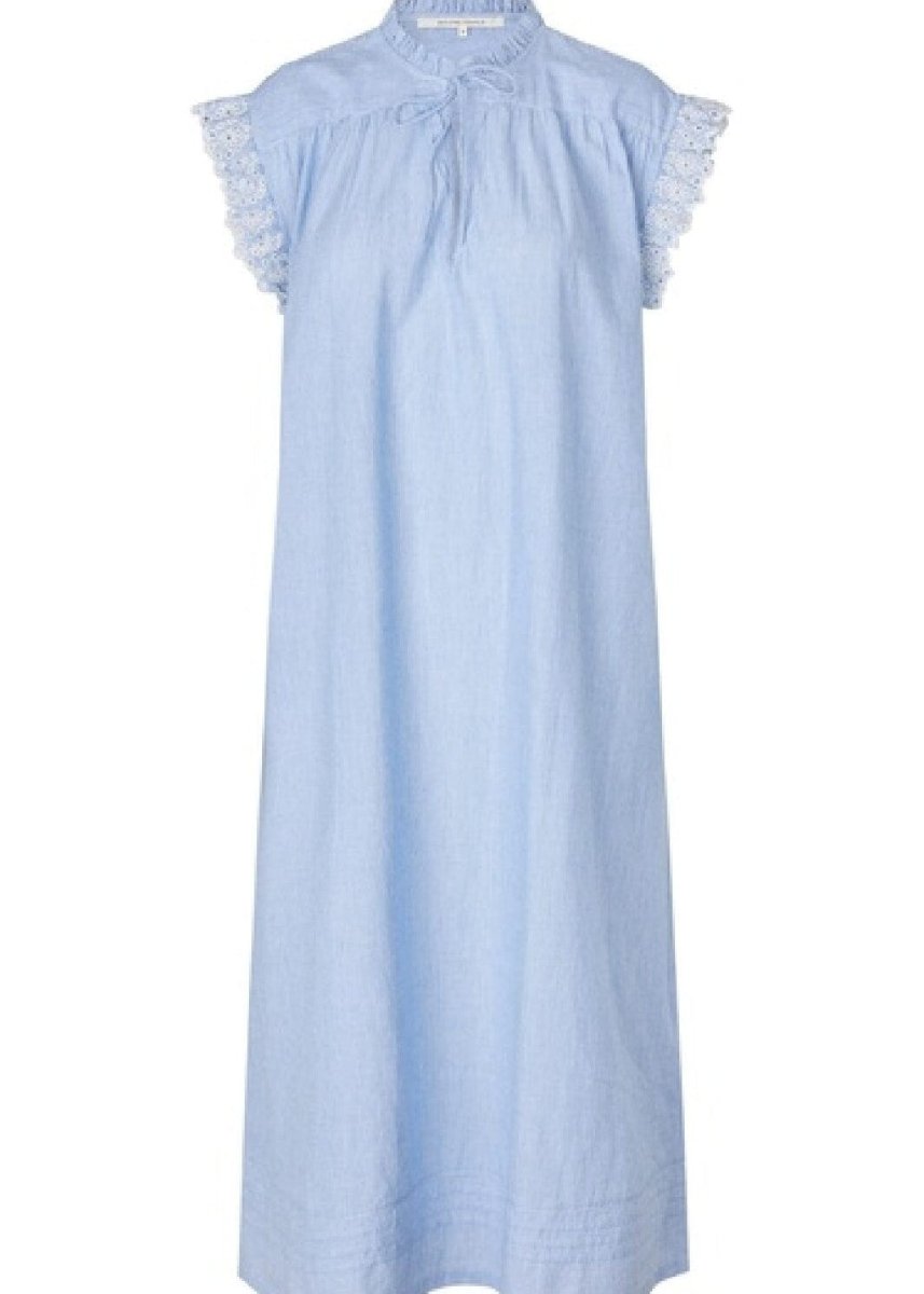 Laure Dress in Blue Stripe from SECOND FEMALE at Edito boutique
