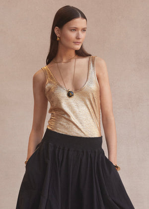 Lido Singlet in Gold from Luxe de Valentina