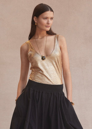 Lido Singlet in Gold from LUXE DE VALENTINA at Edito boutique