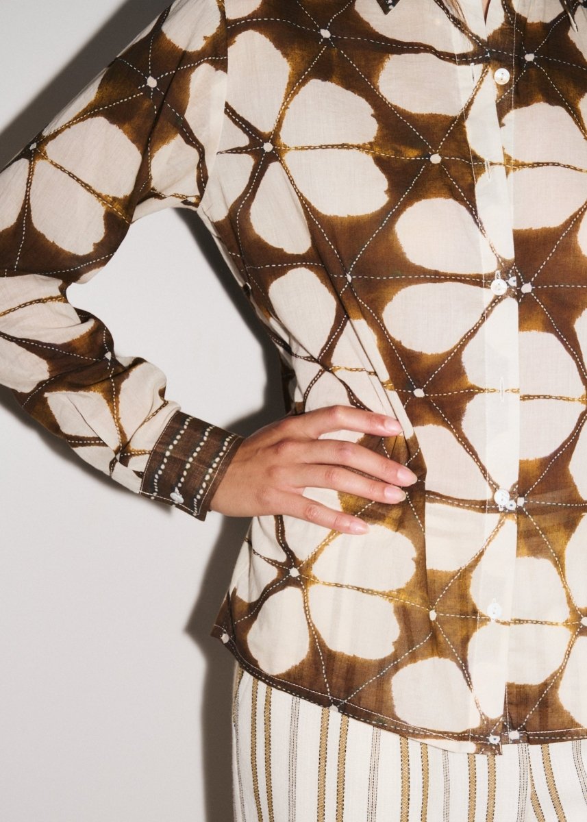 Lotus Shirt in Brown from STELLA FOREST at Edito boutique