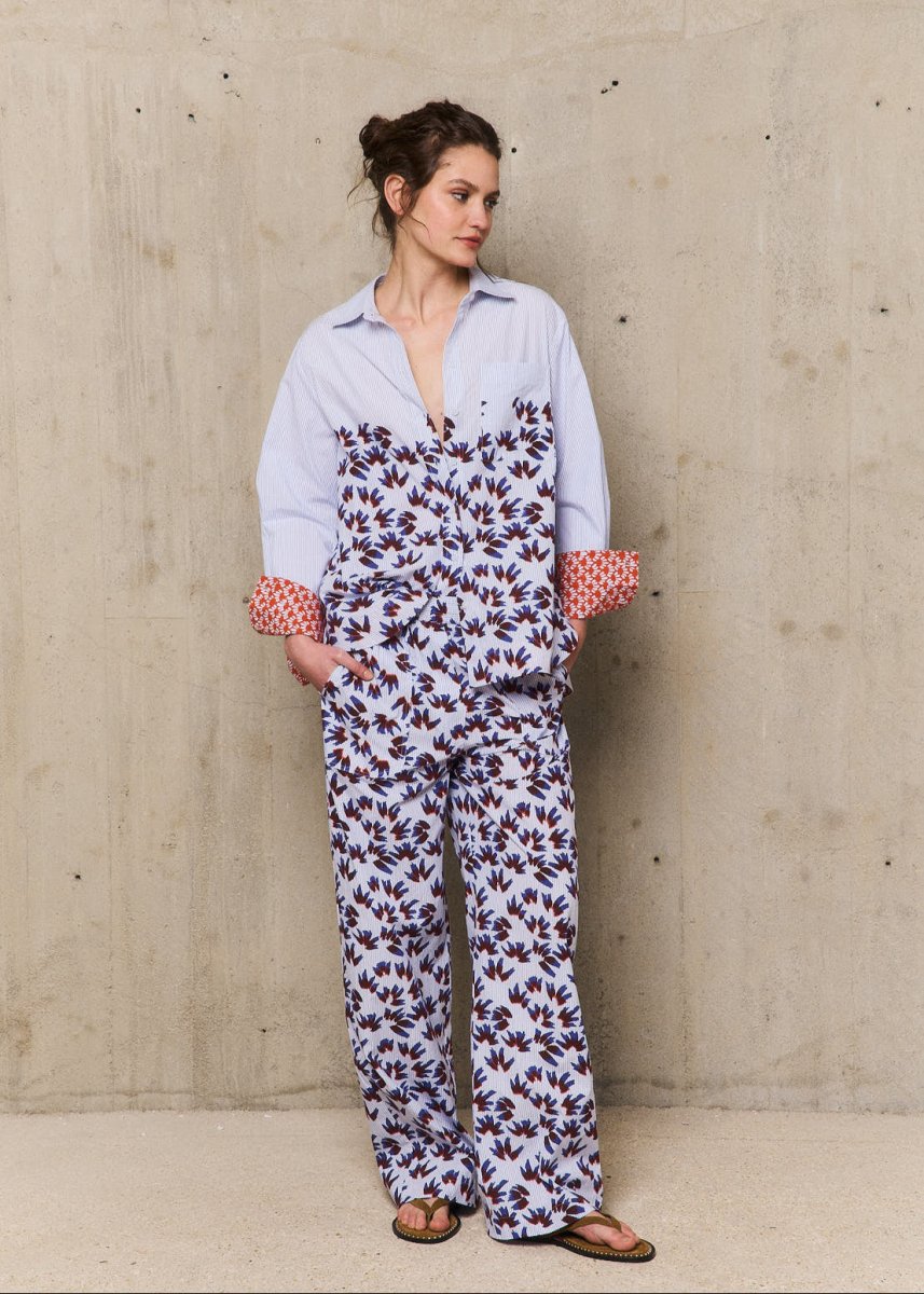 Louxor Printed Shirt in Blue from STELLA FOREST at Edito boutique