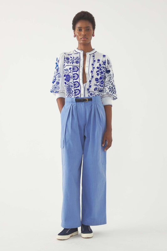 Mamie Blouse in Blue from ANTIK BATIK at Edito boutique Mamie Blouse in Blue from ANTIK BATIK at Edito boutique