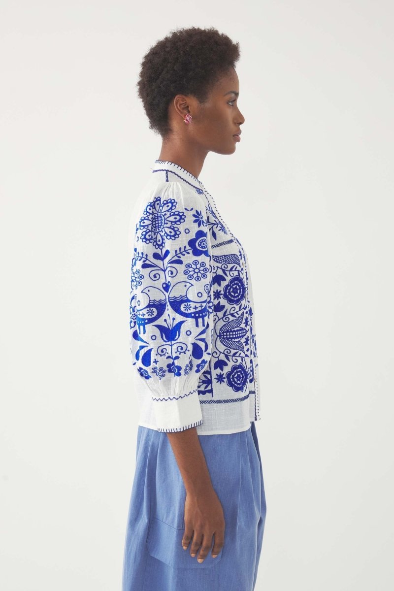 Mamie Blouse in Blue from ANTIK BATIK at Edito boutique