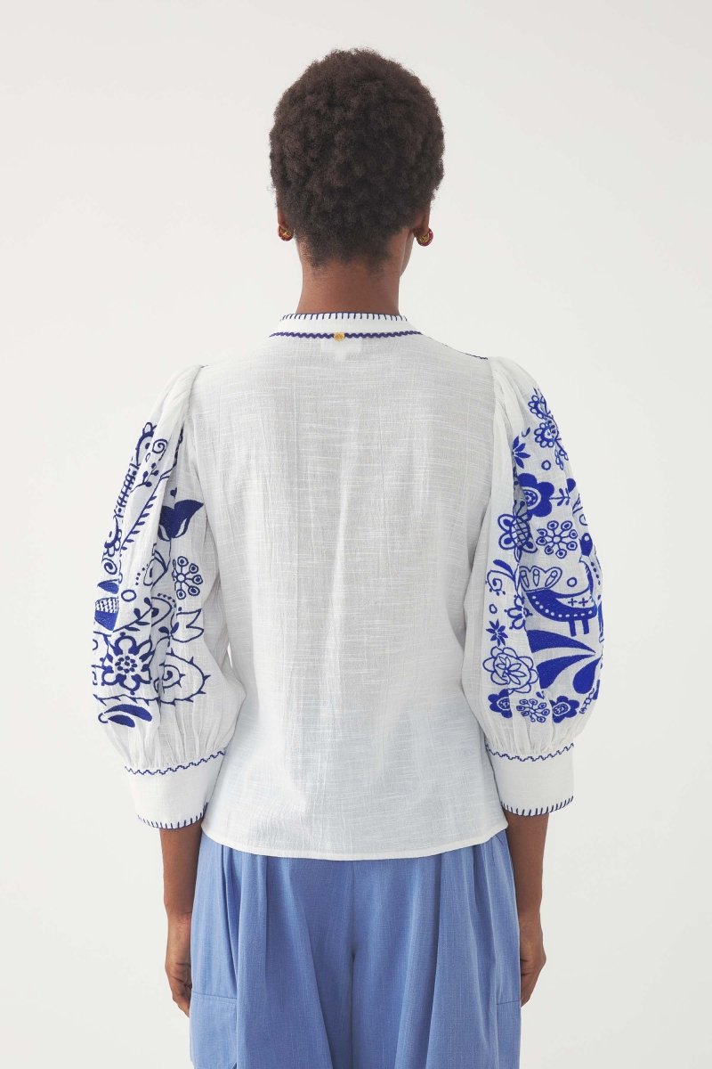 Mamie Blouse in Blue from ANTIK BATIK at Edito boutique