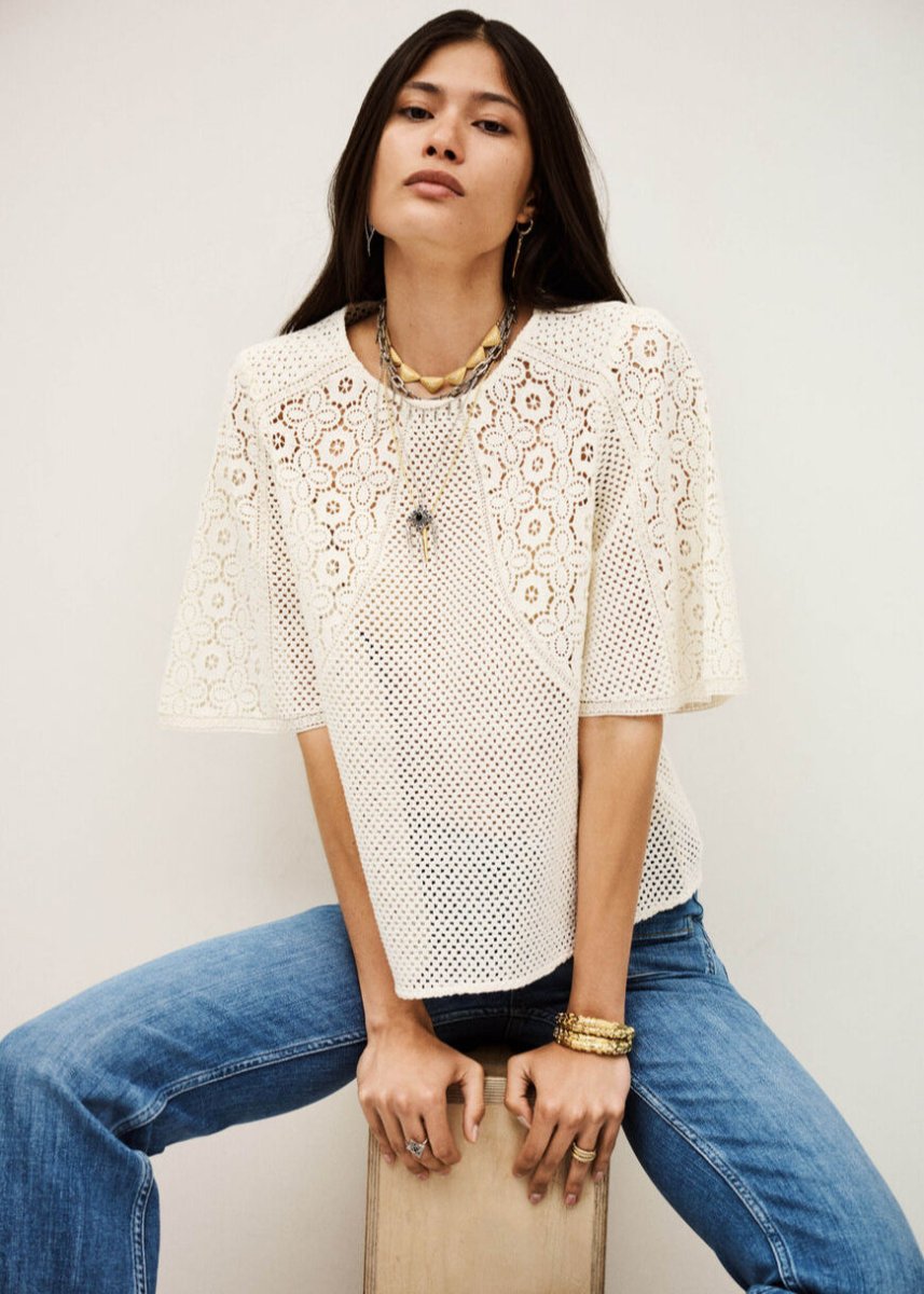Marlow Top in Ecru from BA&SH at Edito boutique