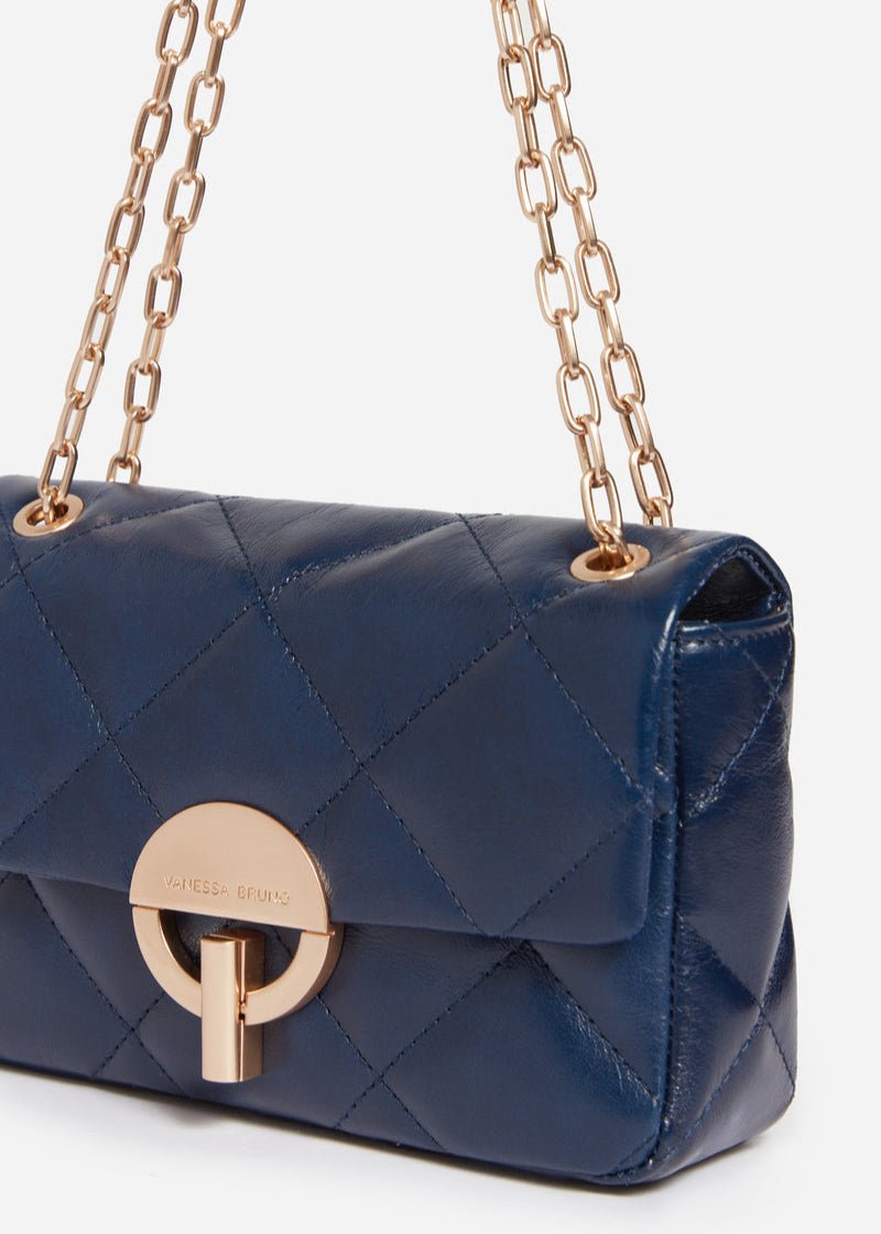 Medium Leather Moon Bag in Outremer from VANESSA BRUNO at Edito boutique