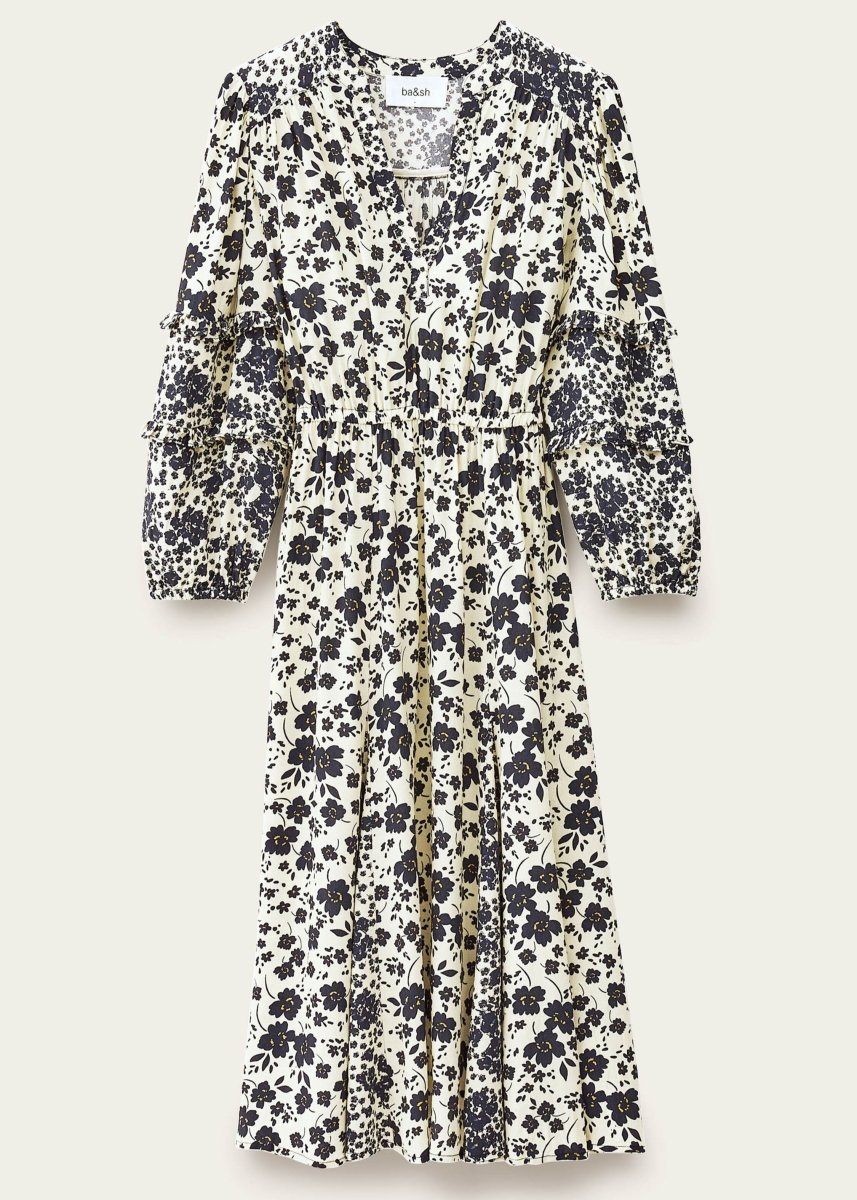 Minary Midi Dress in Ecru from BA&SH at Edito boutique