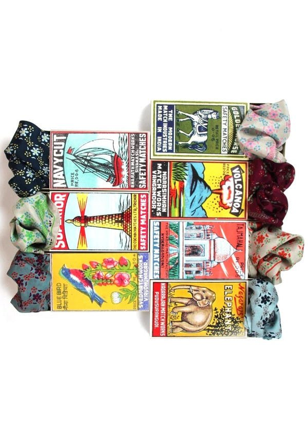 Mini Alice Silk Scarf in Green from LES BELLES VAGABONDES at Edito boutique