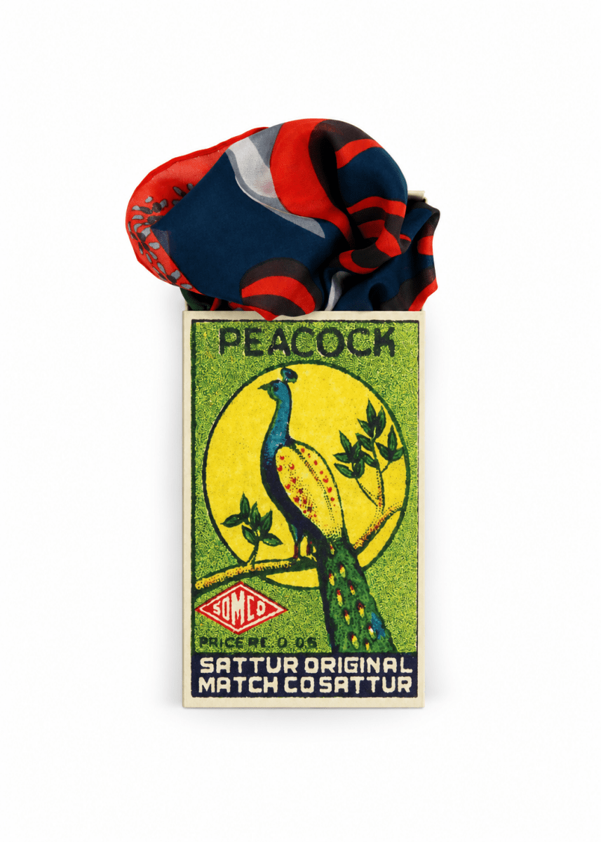 Mini Birdy Silk Scarf in Orange from LES BELLES VAGABONDES at Edito Boutique