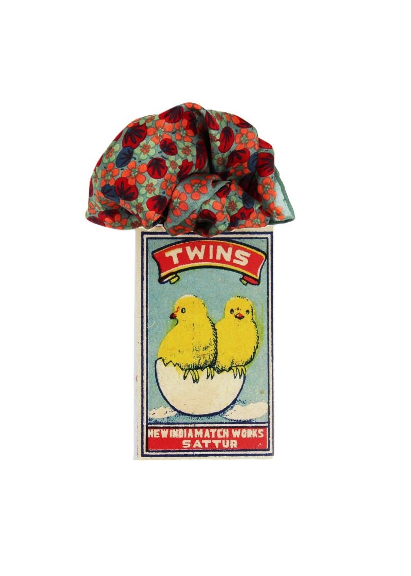 Mini Capucine Silk Scarf in Khaki/Beige from LES BELLES VAGABONDES at Edito Boutique
