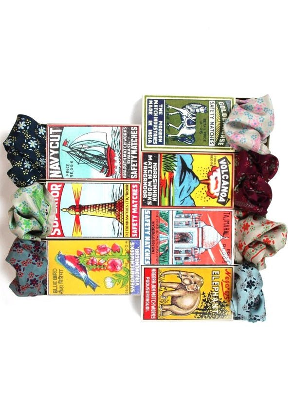 Mini Natasha Silk Scarf in Green from LES BELLES VAGABONDES at Edito boutique