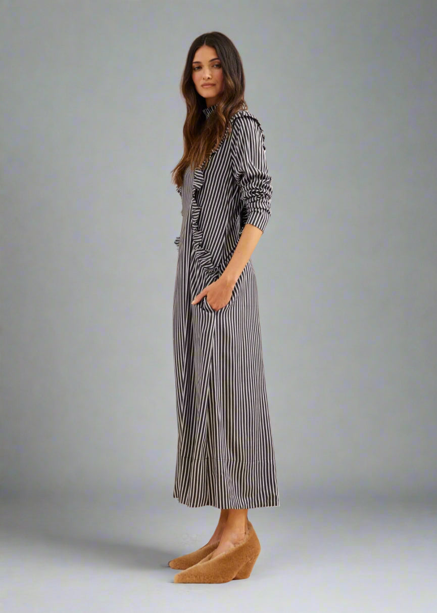 Mrs Stewart Dress in Pinstripe from Binnywear