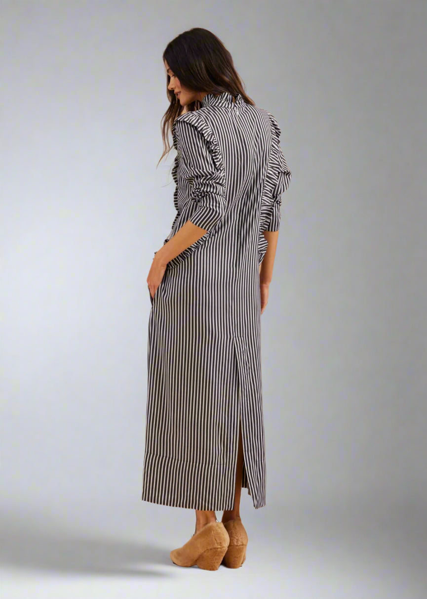 Mrs Stewart Dress in Pinstripe from Binnywear