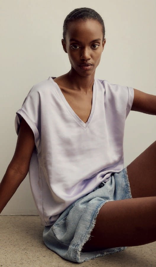 Natalia Top in Lavender from MELISSA NEPTON at Edito boutique