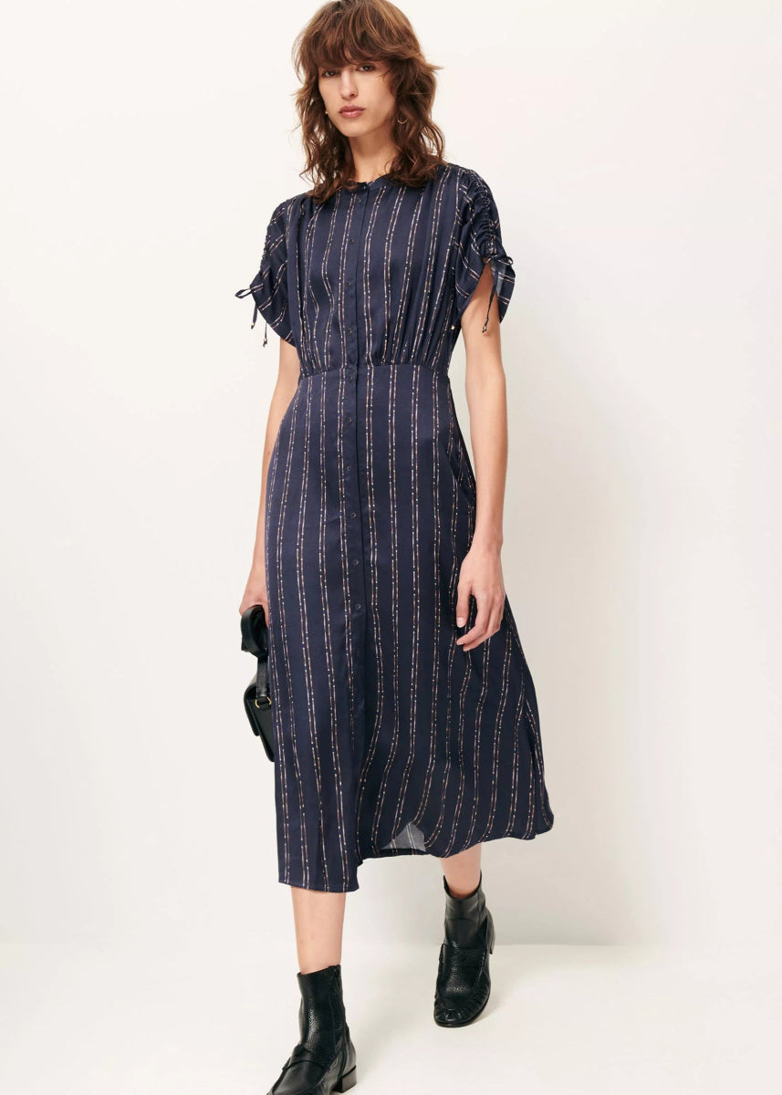 Noblong Dress in Navy/Plumikat from SESSUN at Edito boutique