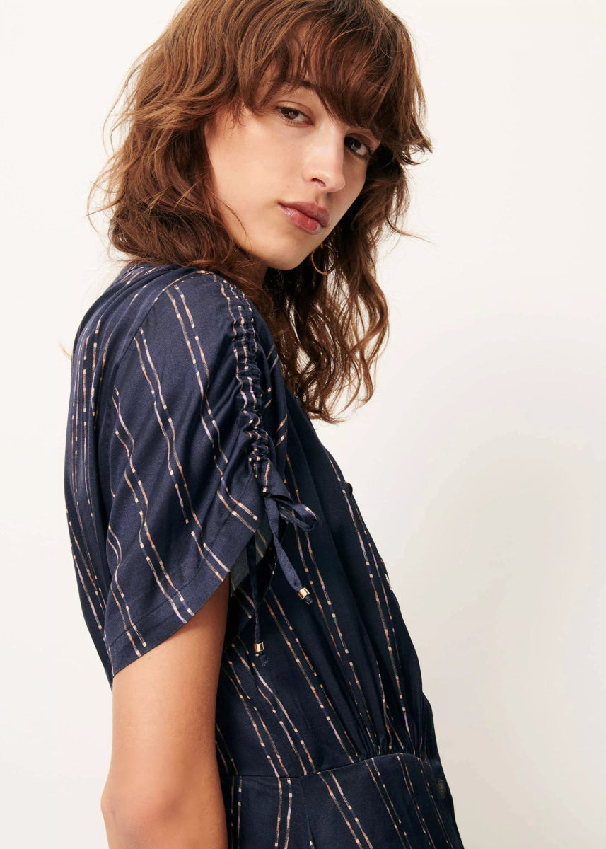 Noblong Dress in Navy/Plumikat from SESSUN at Edito boutique