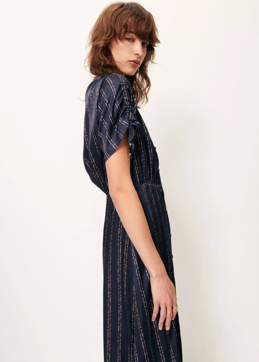 Noblong Dress in Navy/Plumikat from SESSUN at Edito boutique
