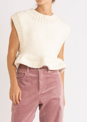 Opal Knit Vest in Milk from FLANNEL at Edito boutique