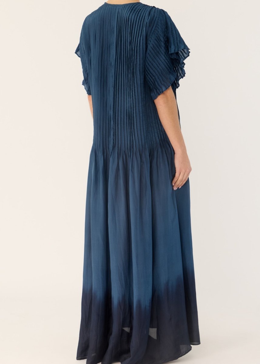 Ottavia Dip - Dye Shirt Dress in Navy from FLANNEL at Edito boutique