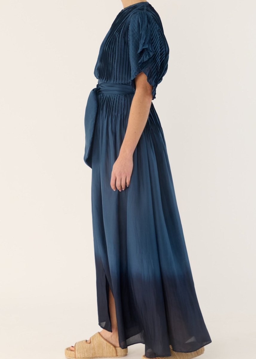 Ottavia Dip - Dye Shirt Dress in Navy from FLANNEL at Edito boutique