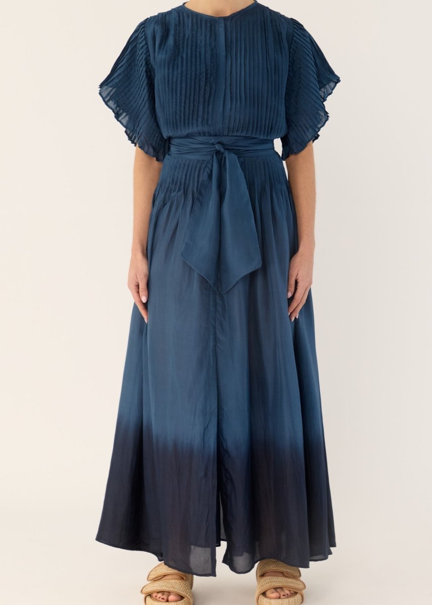 Ottavia Dip - Dye Shirt Dress in Navy from FLANNEL at Edito boutique