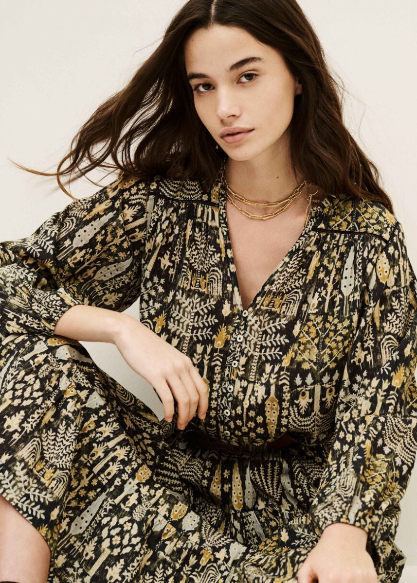 Pidola Dress in Khaki from BA&SH at Edito boutique