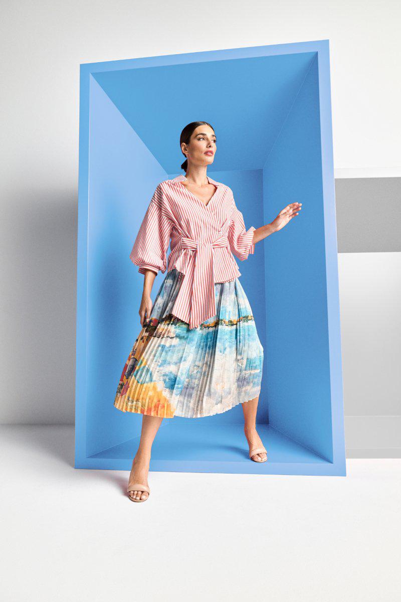 Plisse Printed Skirt from RICH & ROYAL at Edito boutique