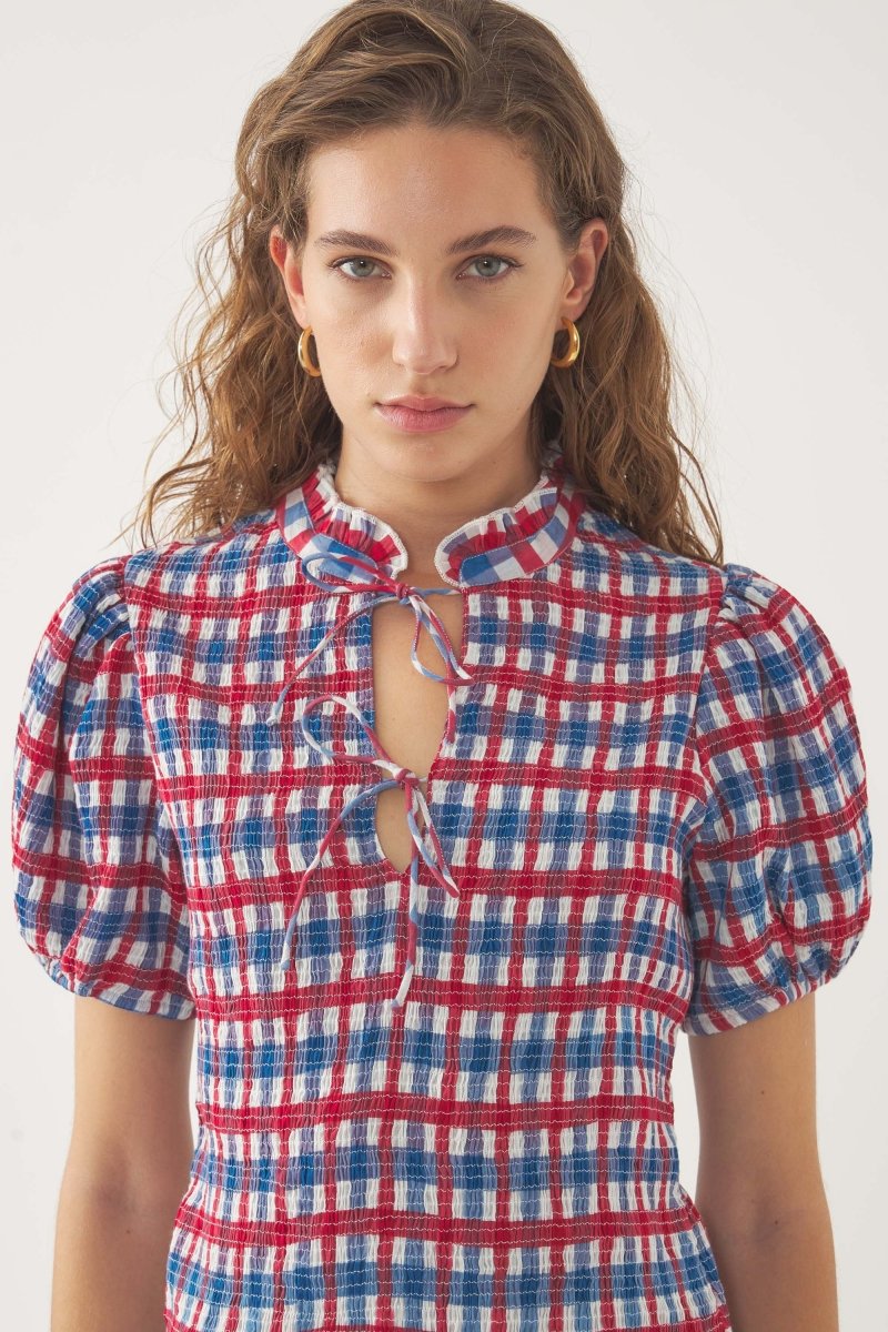 Polly Smocked Blouse in Multi from ANTIK BATIK at Edito boutique