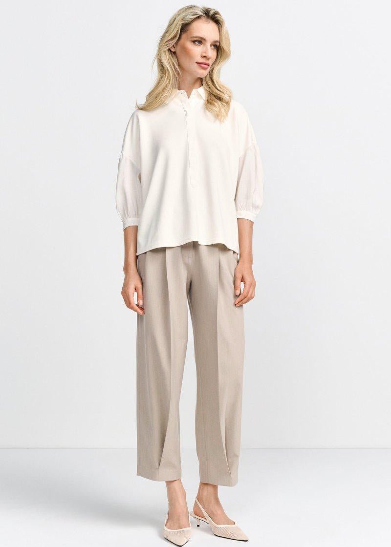 Polo Blouse in Pearl from RICH & ROYAL at Edito boutique