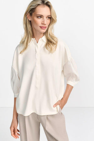 Polo Blouse in Pearl from RICH & ROYAL at Edito boutique