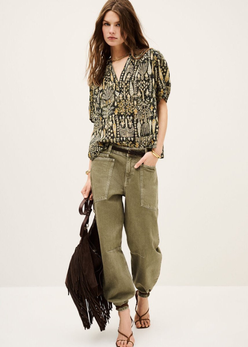 Pueblo Blouse in Khaki from BA&SH at Edito boutique