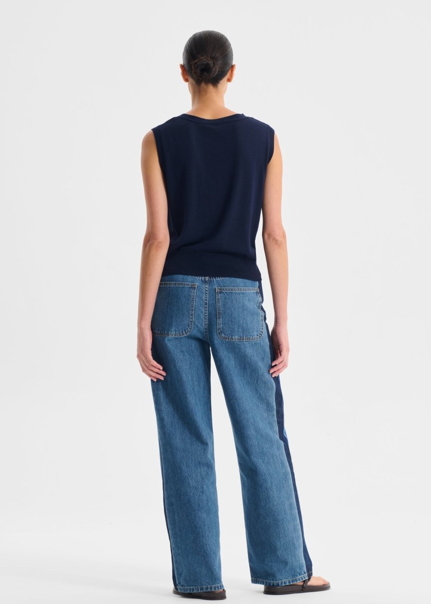 Rhyan Knit Vest in Navy from MORRISON at Edito boutique