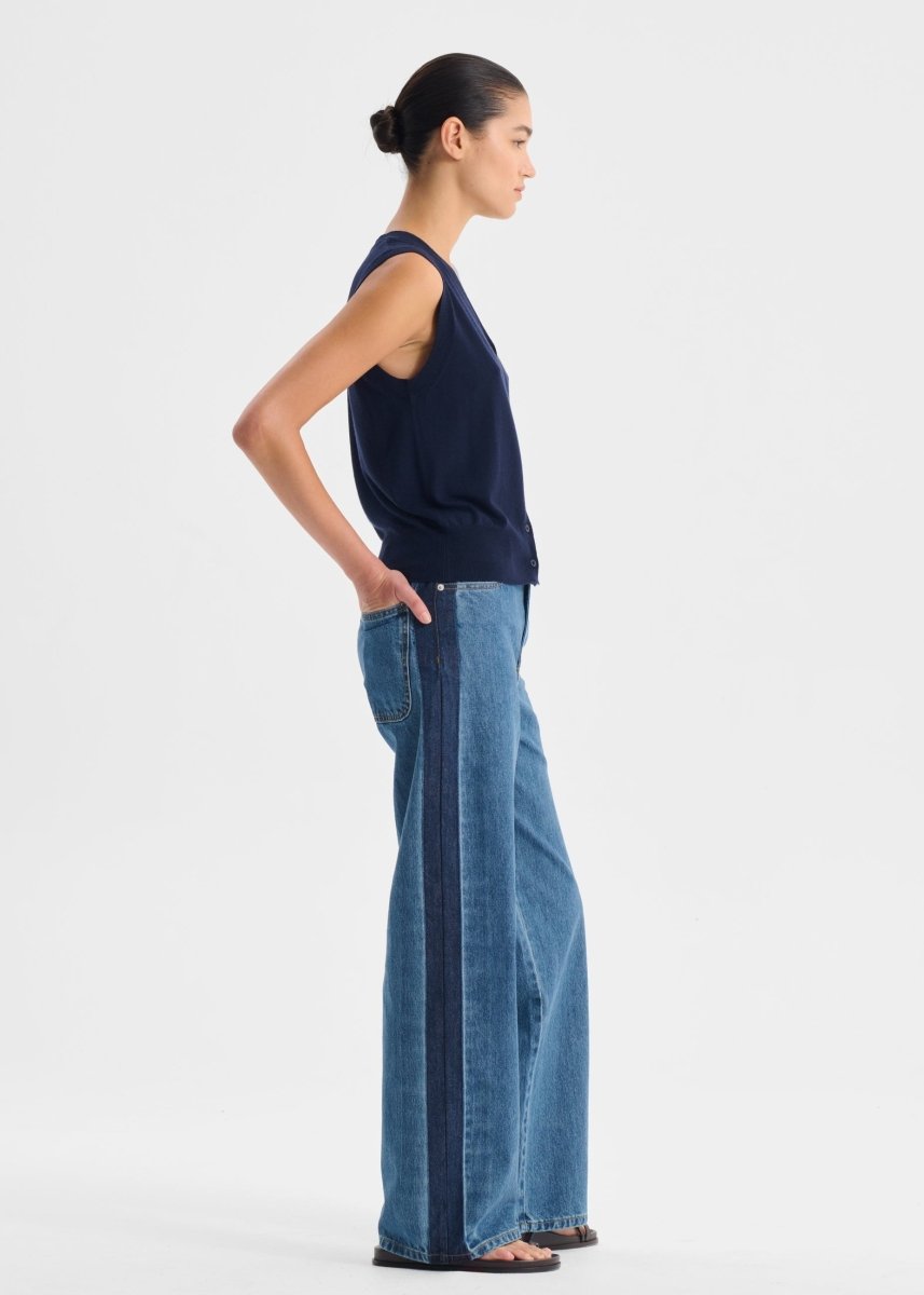 Rhyan Knit Vest in Navy from MORRISON at Edito boutique