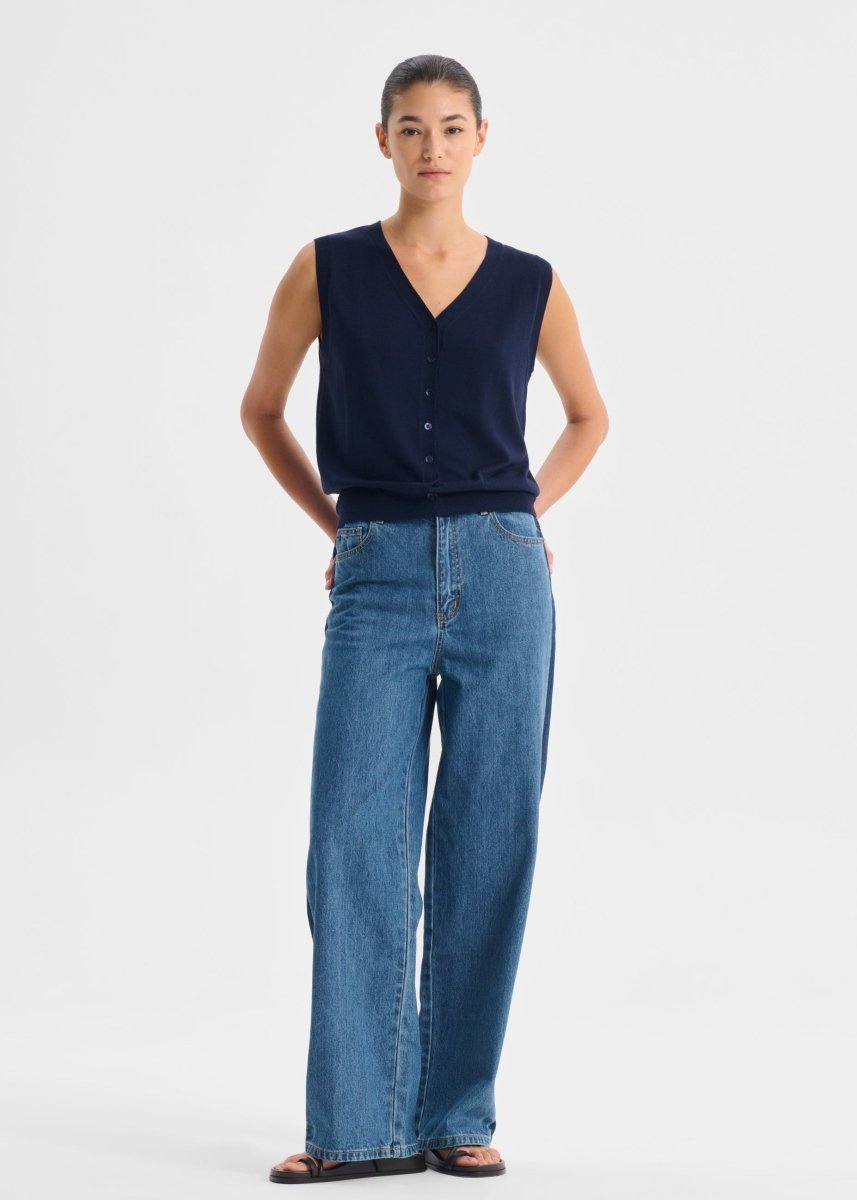 Rhyan Knit Vest in Navy from MORRISON at Edito boutique