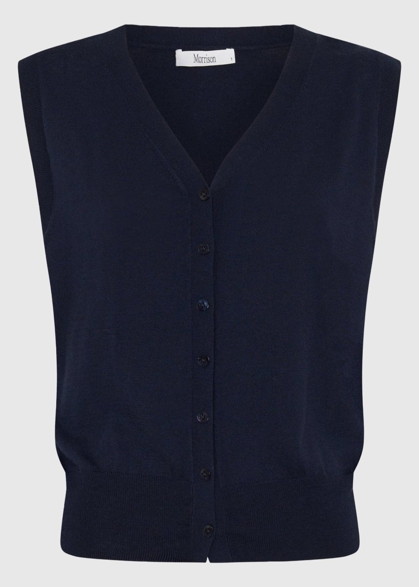 Rhyan Knit Vest in Navy from MORRISON at Edito boutique