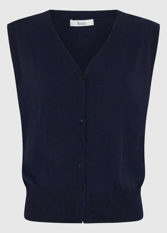 Rhyan Knit Vest in Navy from MORRISON at Edito boutique Rhyan Knit Vest in Navy from MORRISON at Edito boutique
