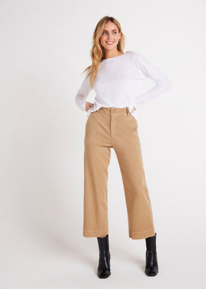 Saige Wide Leg Crop in Camel from BELLA DAHL at Edito boutique