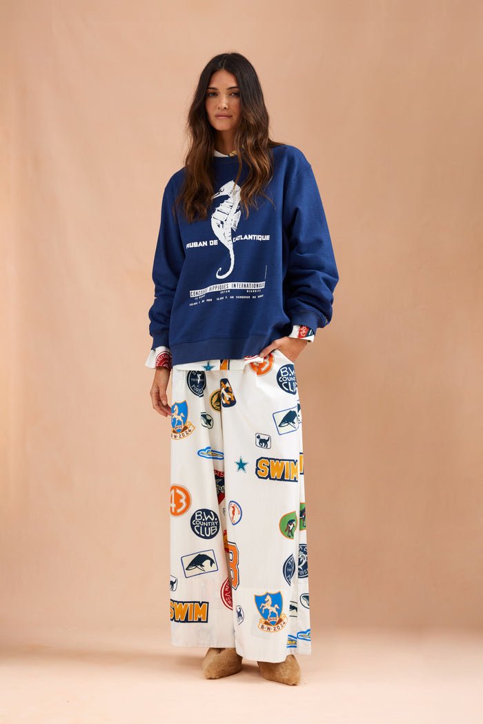 Seahorses Sweater in Navy from BINNYWEAR at Edito boutique