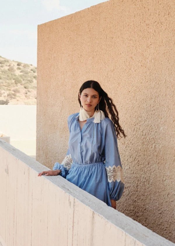 Secret Lace Blouse in Blue from DEVOTION TWINS at Edito Boutique
