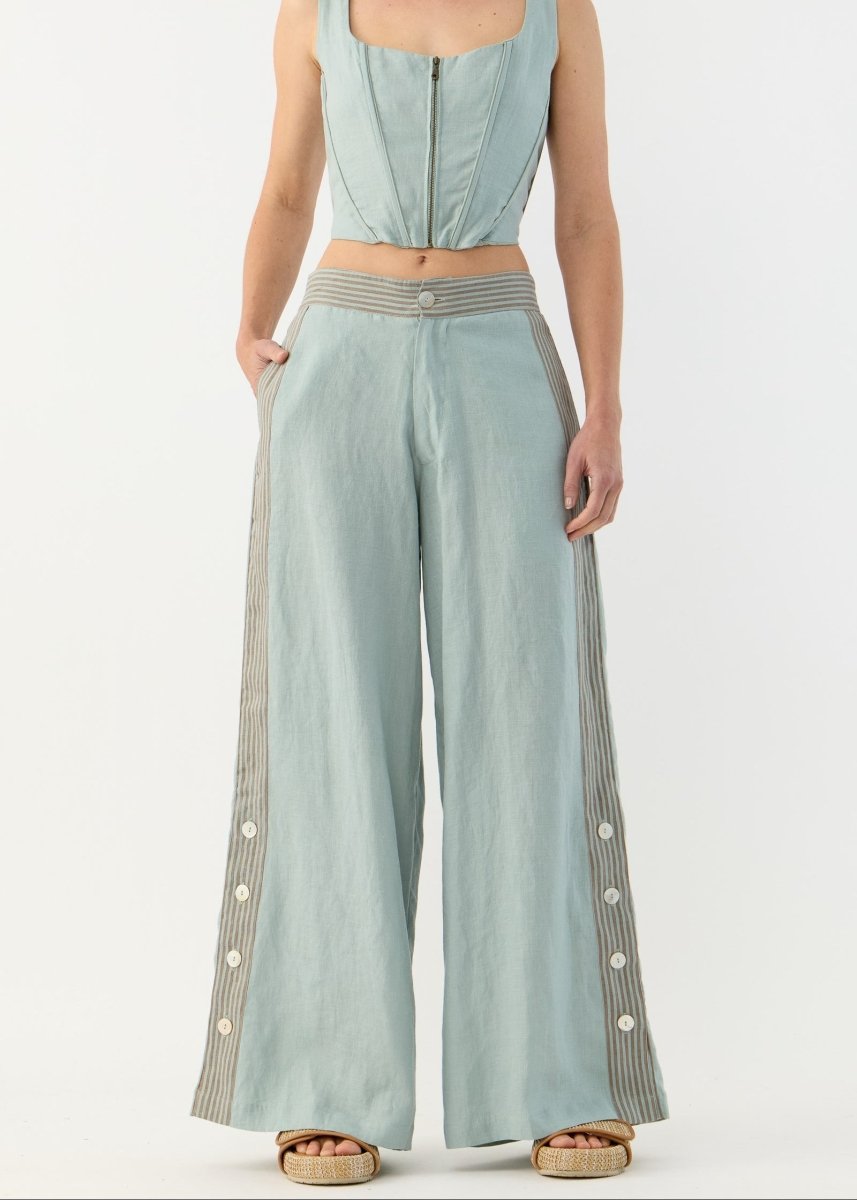 Seven Linen Pant in Mint from FLANNEL at Edito boutique