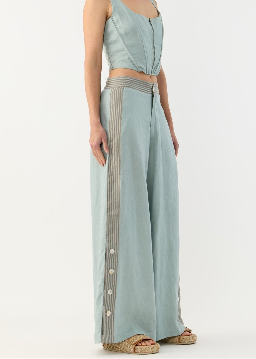 Seven Linen Pant in Mint from FLANNEL at Edito boutique